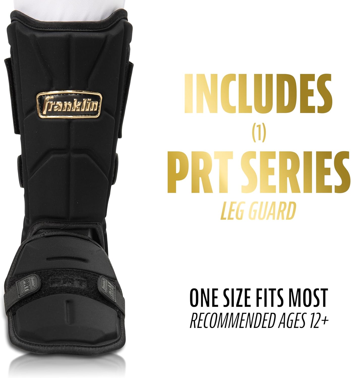 Franklin Sports Baseball + Softball Leg Guard - PRT Series Adult Shin + Foot Batting Shield - Right + Left Hand Hitters
