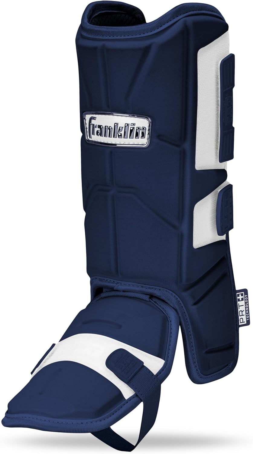 Franklin Sports Baseball + Softball Leg Guard - PRT Series Adult Shin + Foot Batting Shield - Right + Left Hand Hitters