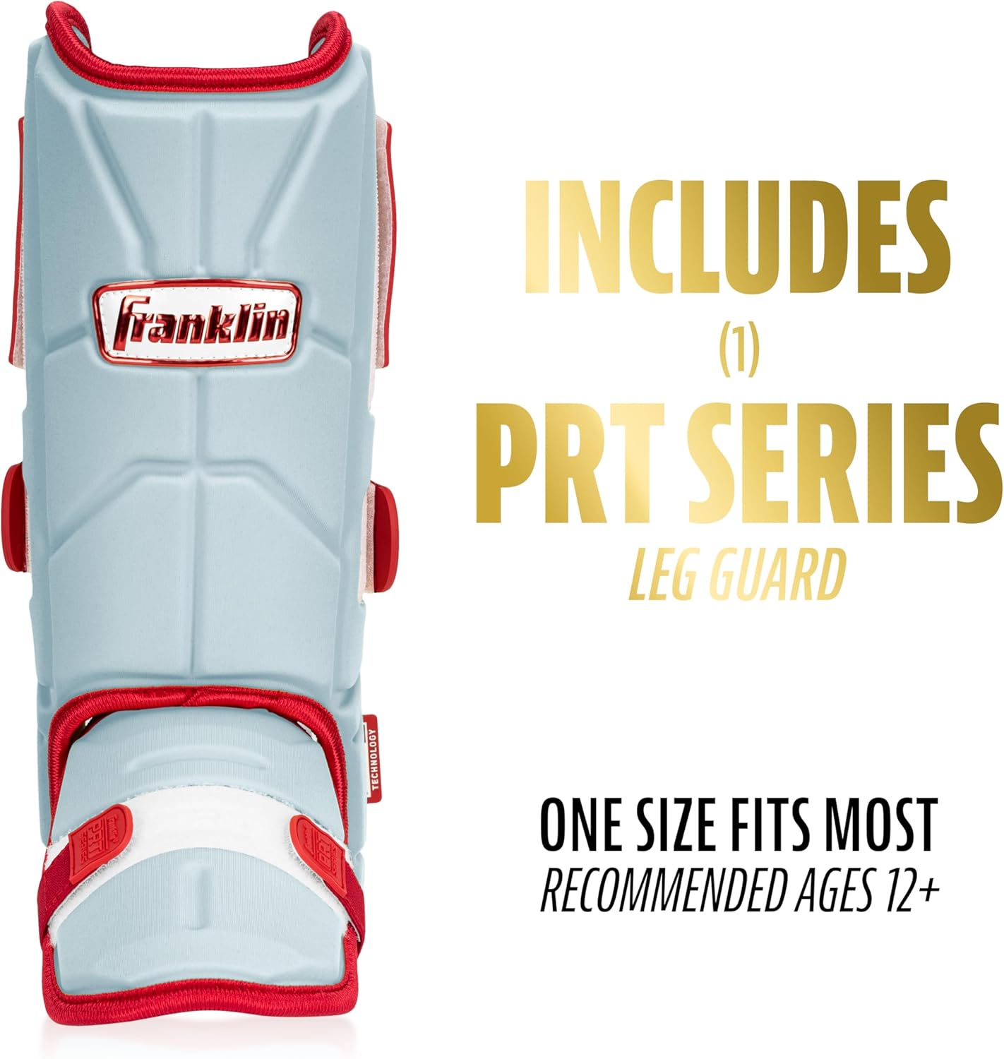 Franklin Sports Baseball + Softball Leg Guard - PRT Series Adult Shin + Foot Batting Shield - Right + Left Hand Hitters