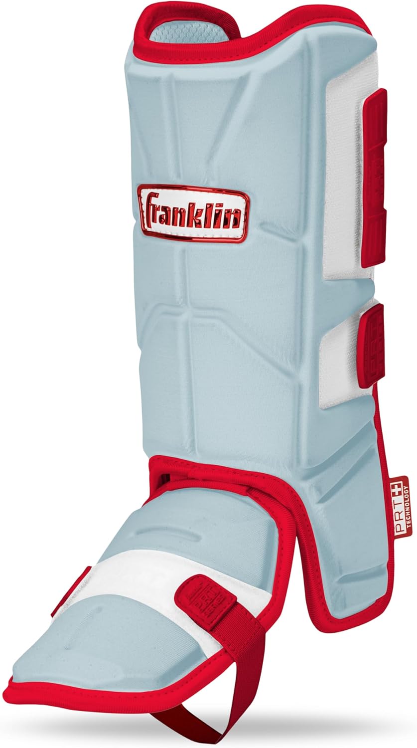 Franklin Sports Baseball + Softball Leg Guard - PRT Series Adult Shin + Foot Batting Shield - Right + Left Hand Hitters