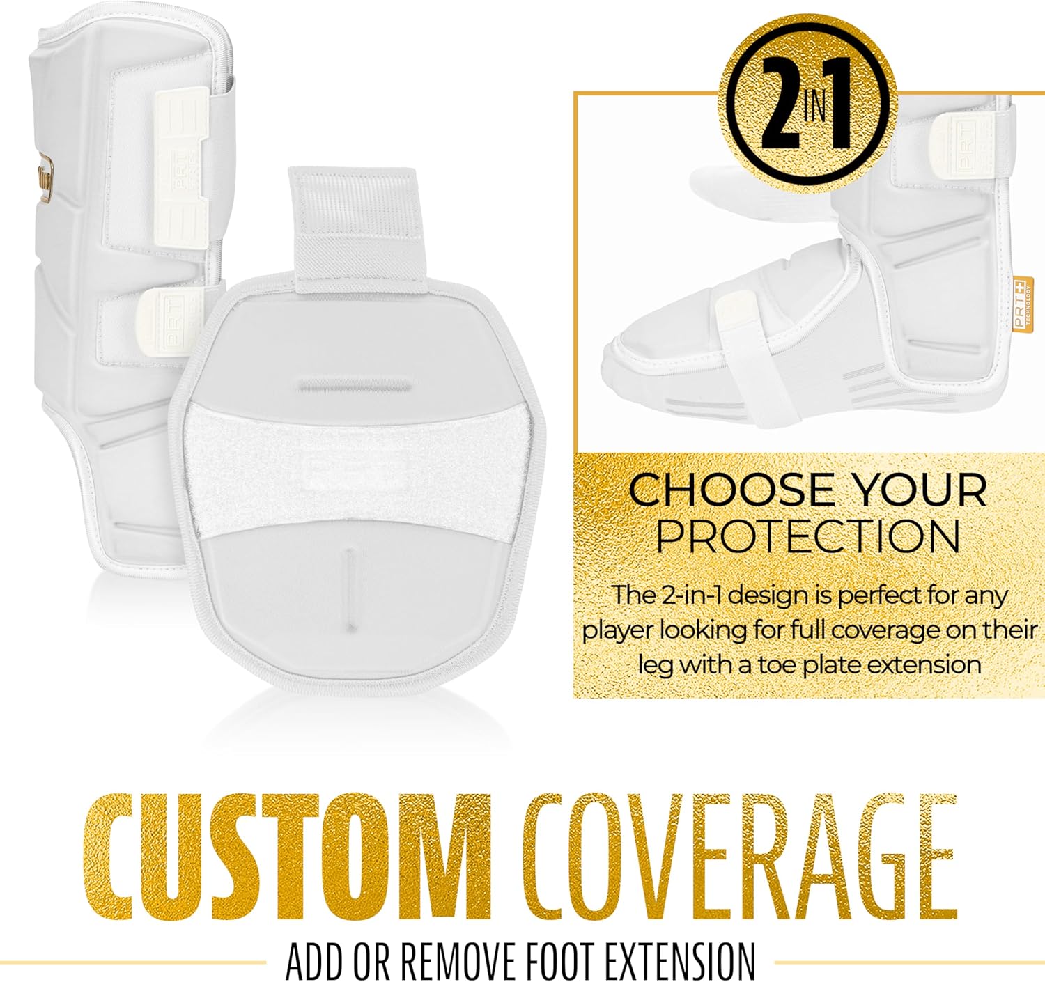 Franklin Sports Baseball + Softball Leg Guard - PRT Series Adult Shin + Foot Batting Shield - Right + Left Hand Hitters