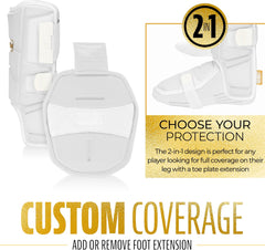 Franklin Sports Baseball + Softball Leg Guard - PRT Series Adult Shin + Foot Batting Shield - Right + Left Hand Hitters
