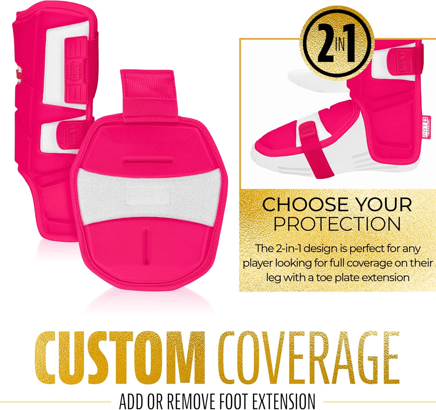 Franklin Sports Baseball + Softball Leg Guard - PRT Series Adult Shin + Foot Batting Shield - Right + Left Hand Hitters