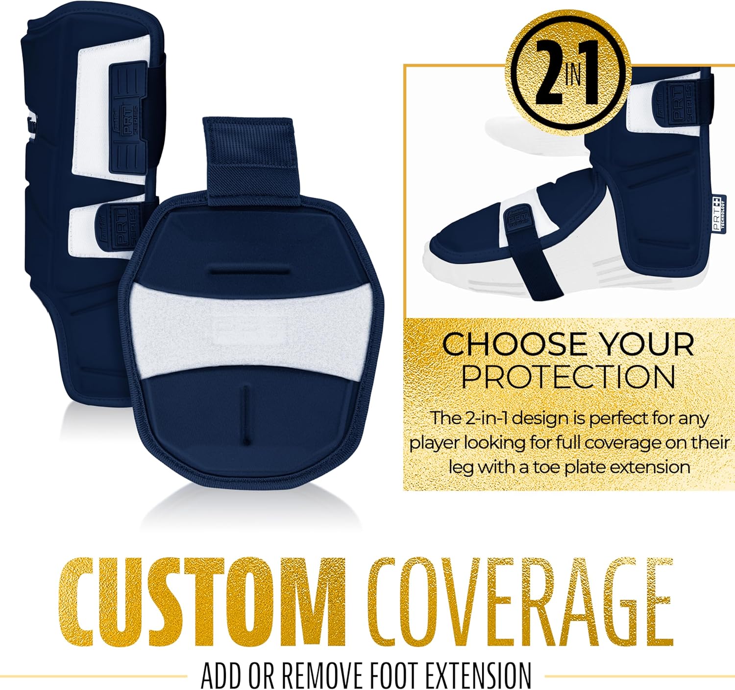 Franklin Sports Baseball + Softball Leg Guard - PRT Series Adult Shin + Foot Batting Shield - Right + Left Hand Hitters