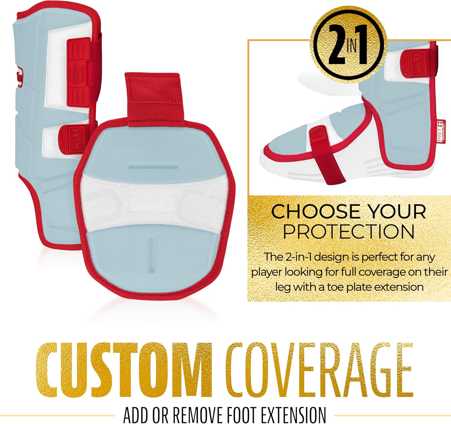 Franklin Sports Baseball + Softball Leg Guard - PRT Series Adult Shin + Foot Batting Shield - Right + Left Hand Hitters