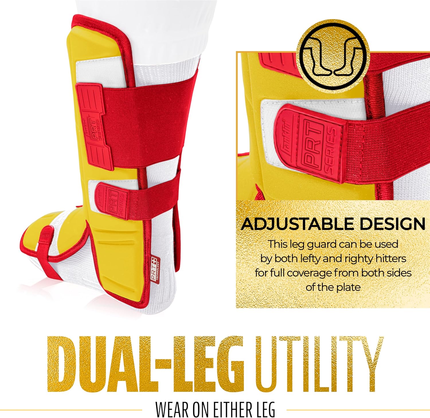 Franklin Sports Baseball + Softball Leg Guard - PRT Series Adult Shin + Foot Batting Shield - Right + Left Hand Hitters