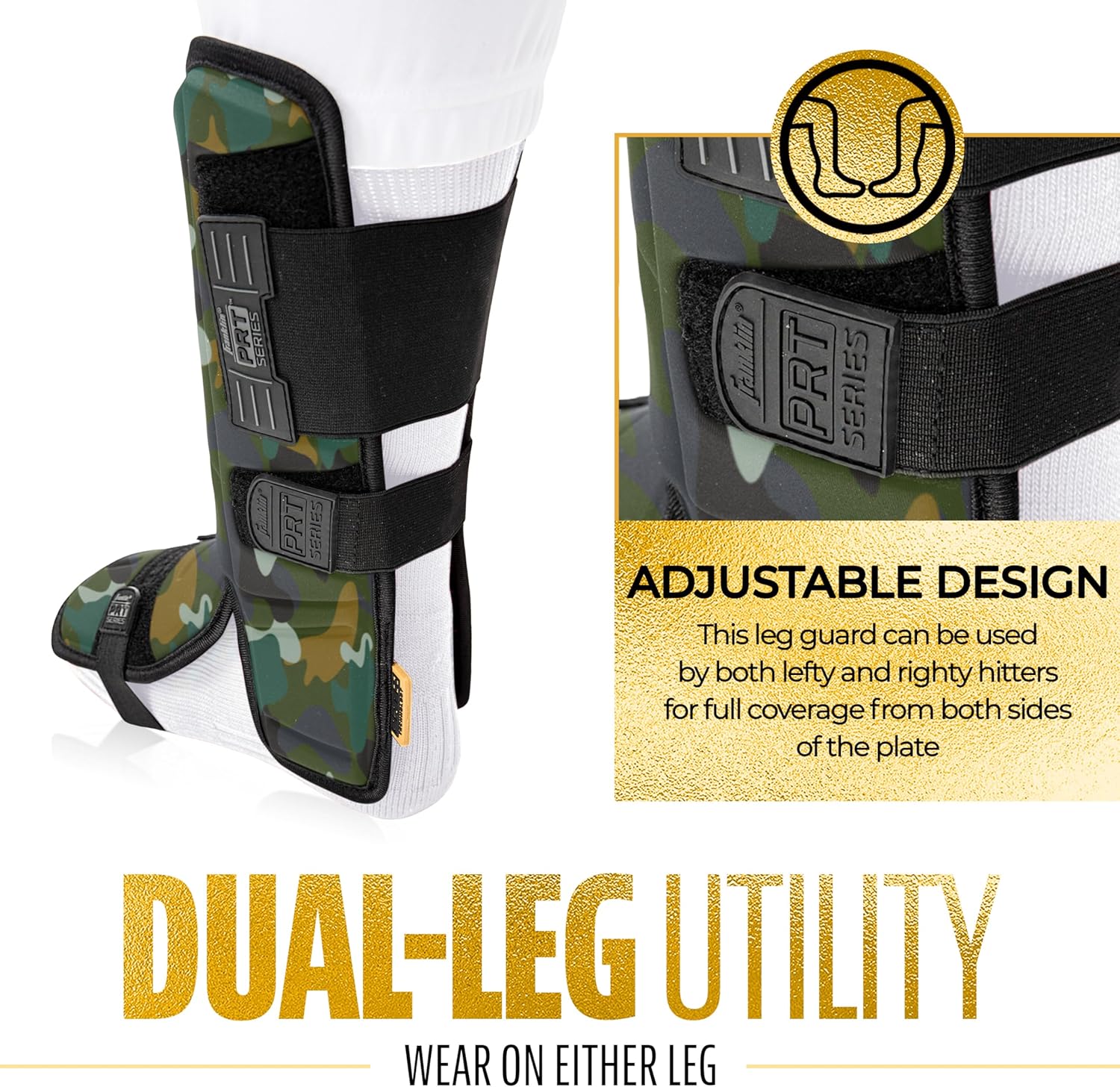 Franklin Sports Baseball + Softball Leg Guard - PRT Series Adult Shin + Foot Batting Shield - Right + Left Hand Hitters