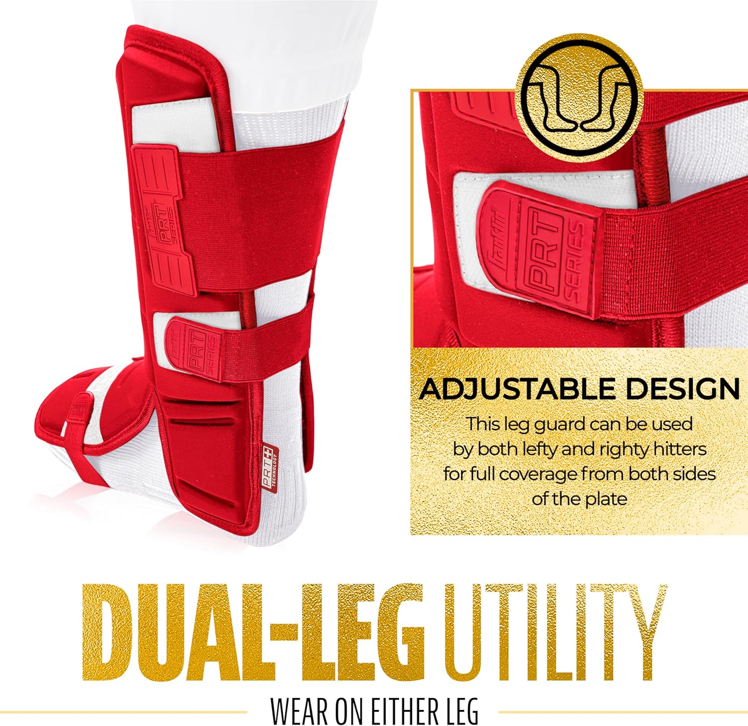 Franklin Sports Baseball + Softball Leg Guard - PRT Series Adult Shin + Foot Batting Shield - Right + Left Hand Hitters