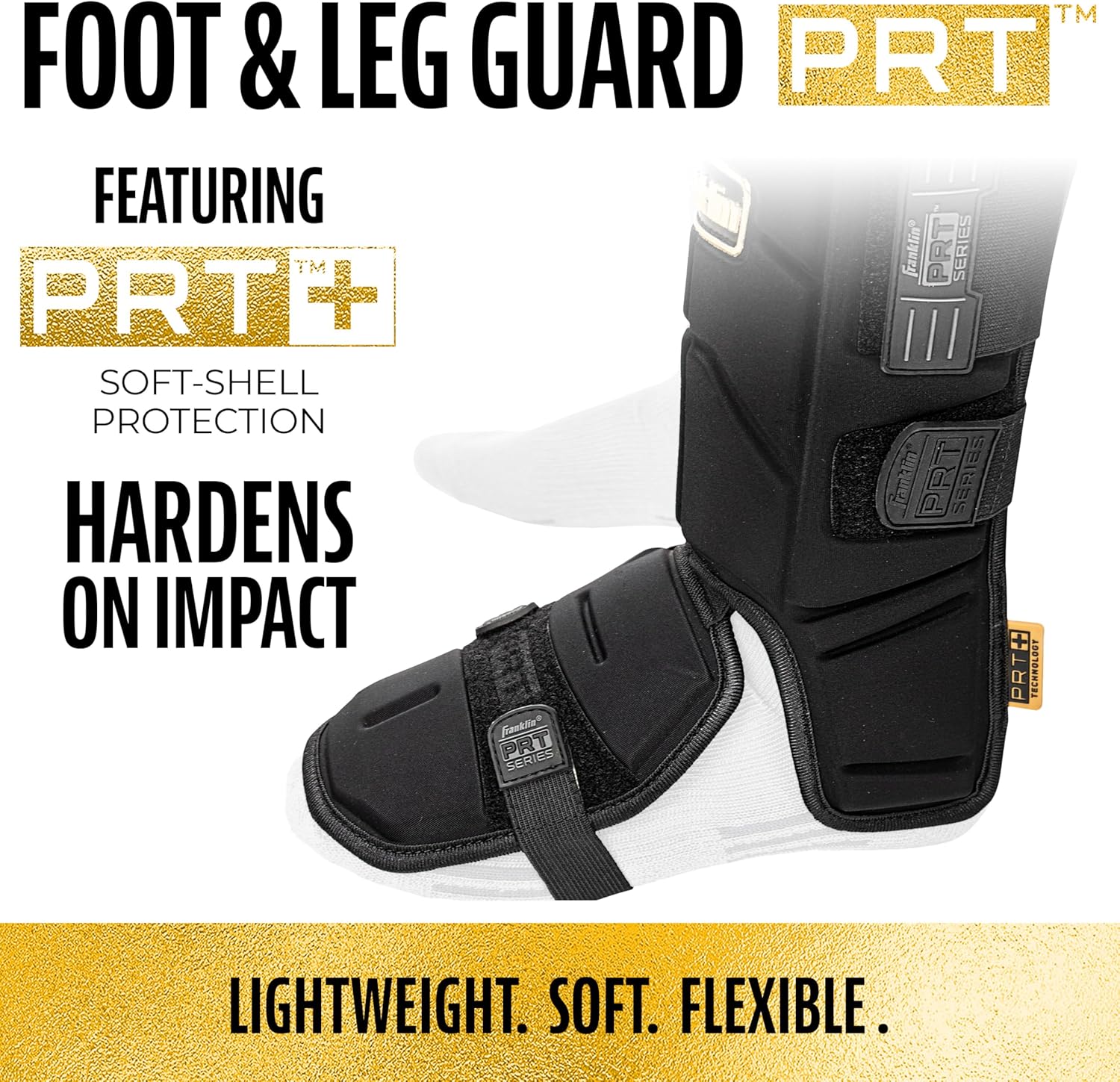 Franklin Sports Baseball + Softball Leg Guard - PRT Series Adult Shin + Foot Batting Shield - Right + Left Hand Hitters