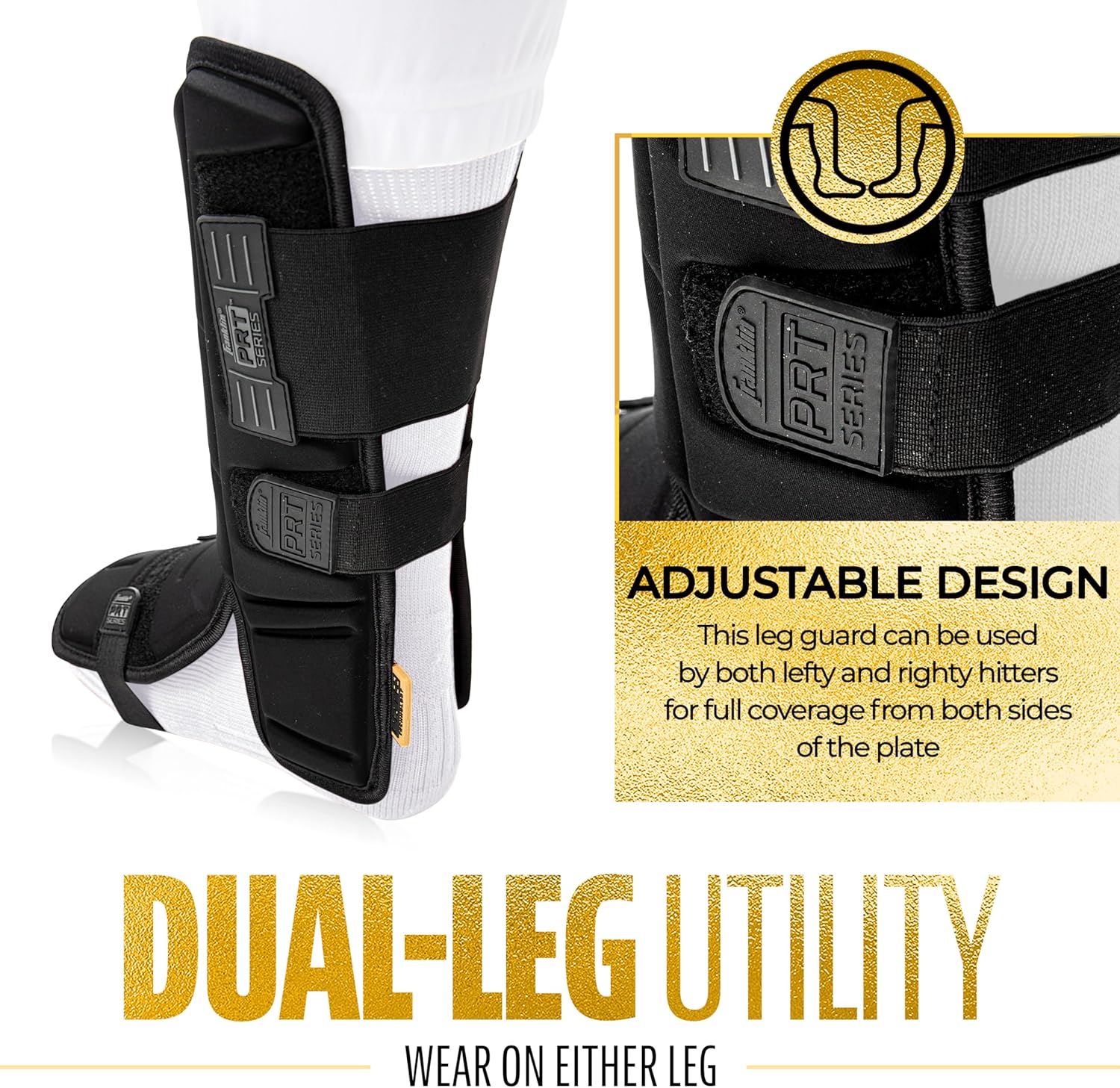 Franklin Sports Baseball + Softball Leg Guard - PRT Series Adult Shin + Foot Batting Shield - Right + Left Hand Hitters