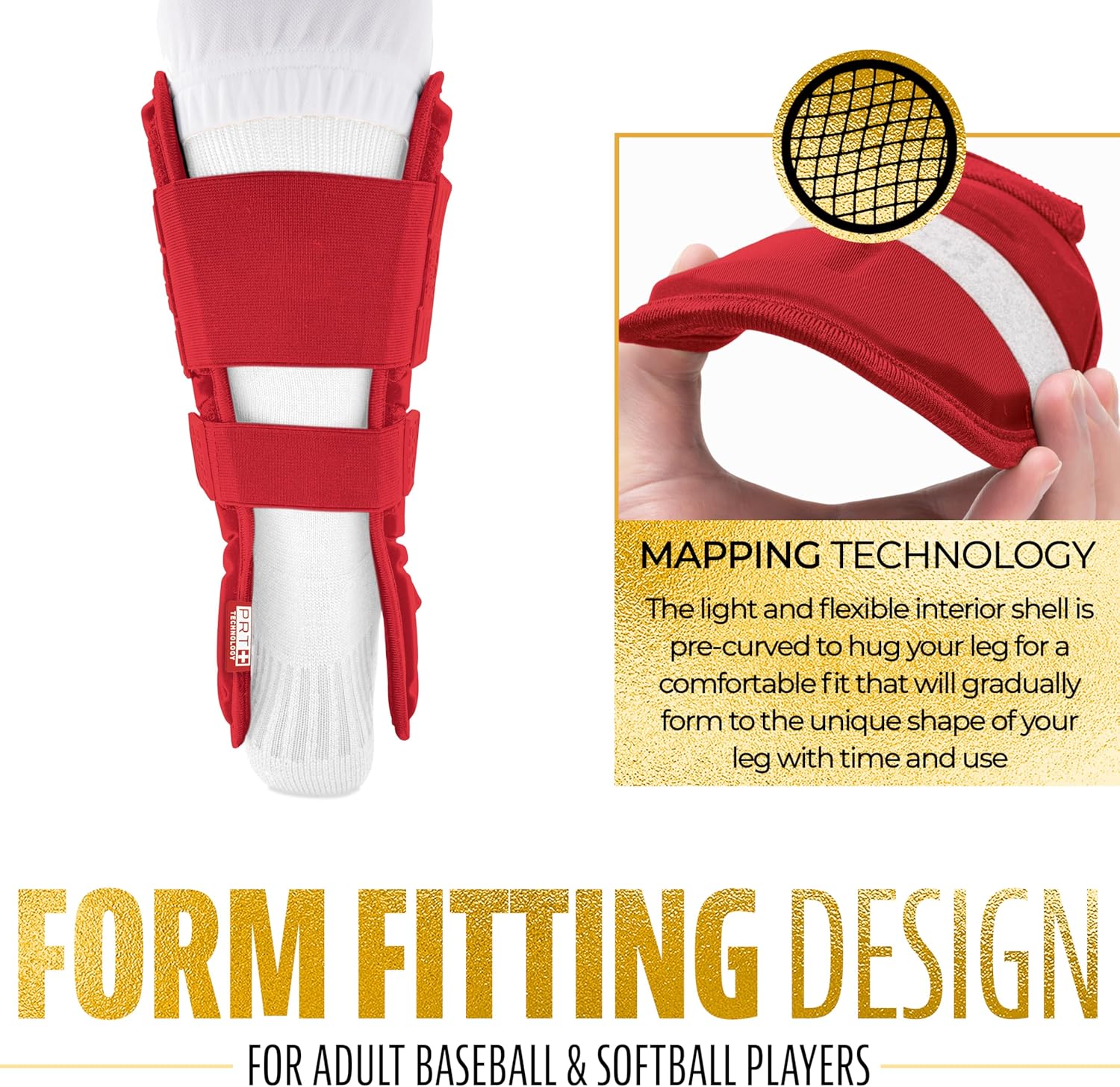 Franklin Sports Baseball + Softball Leg Guard - PRT Series Adult Shin + Foot Batting Shield - Right + Left Hand Hitters