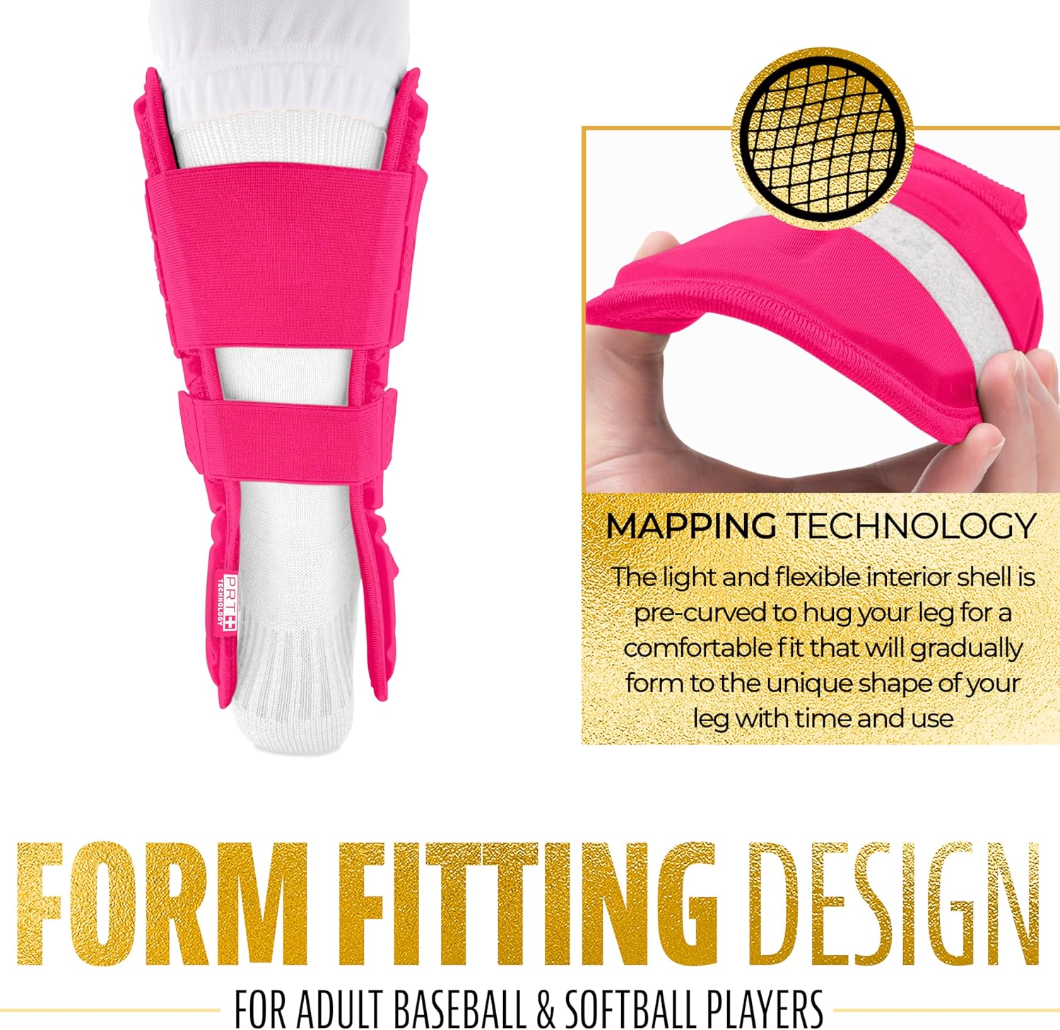 Franklin Sports Baseball + Softball Leg Guard - PRT Series Adult Shin + Foot Batting Shield - Right + Left Hand Hitters