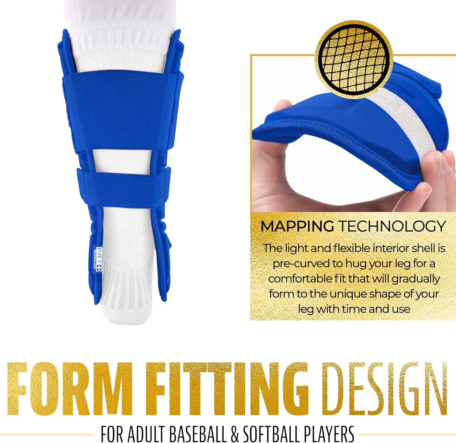 Franklin Sports Baseball + Softball Leg Guard - PRT Series Adult Shin + Foot Batting Shield - Right + Left Hand Hitters