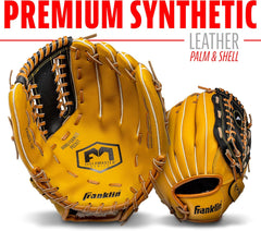 Franklin Sports Baseball + Softball Gloves - Field Master Adult + Youth Baseball + Softball Gloves - Right Hand + Left Hand Gloves - Infield + Outfield Mitts - Multiple Sizes + Colors
