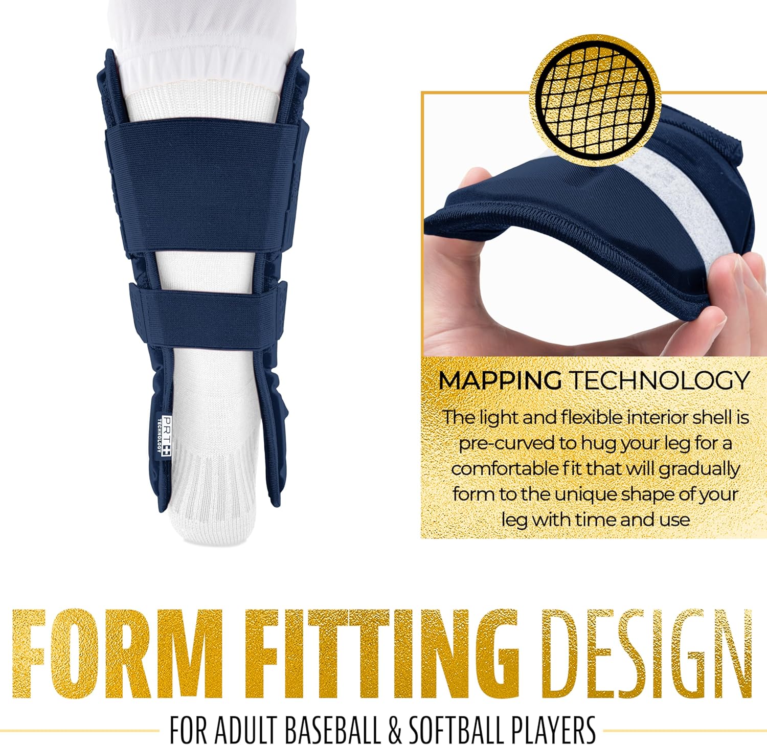 Franklin Sports Baseball + Softball Leg Guard - PRT Series Adult Shin + Foot Batting Shield - Right + Left Hand Hitters