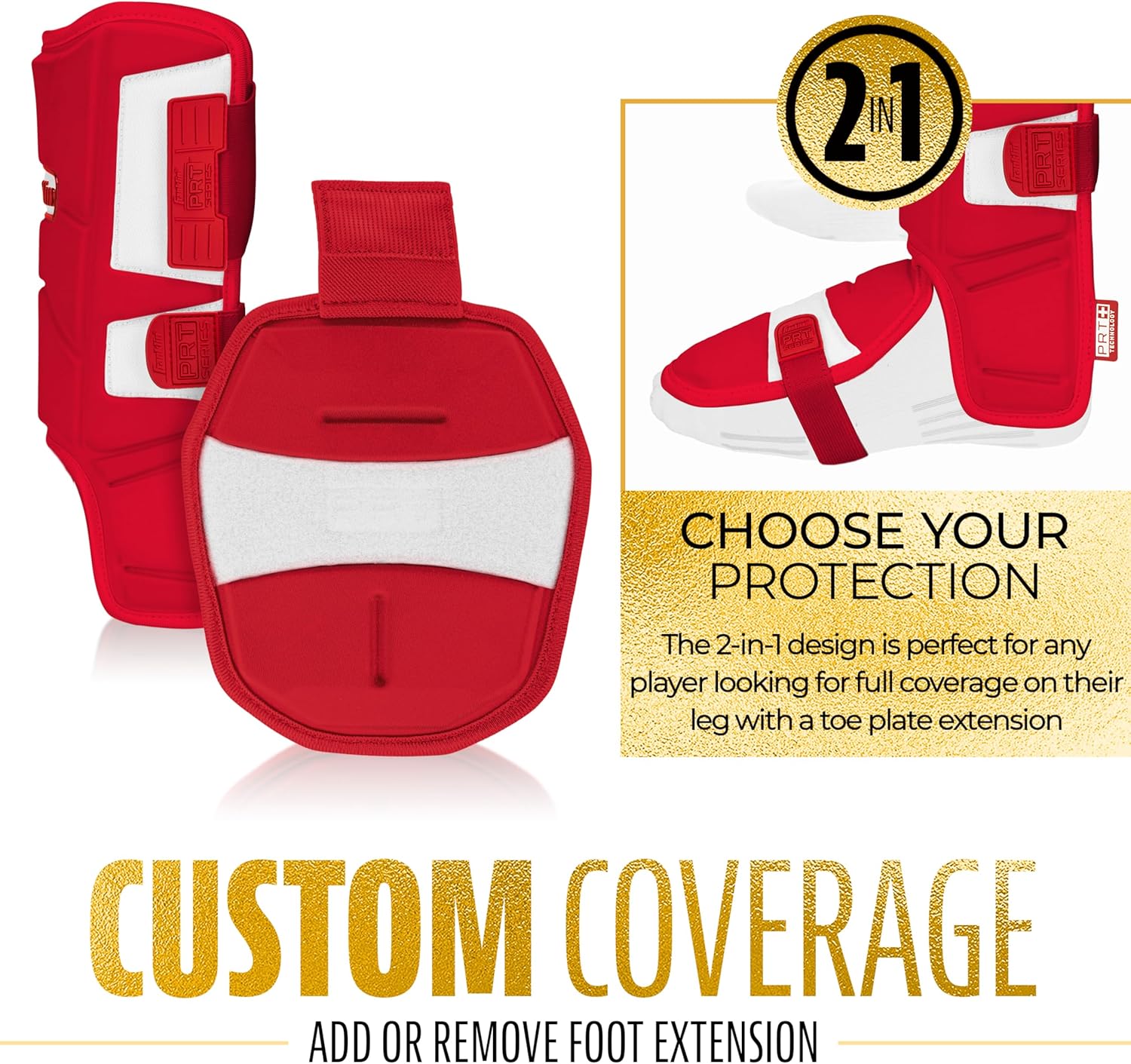 Franklin Sports Baseball + Softball Leg Guard - PRT Series Adult Shin + Foot Batting Shield - Right + Left Hand Hitters