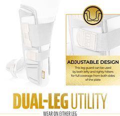 Franklin Sports Baseball + Softball Leg Guard - PRT Series Adult Shin + Foot Batting Shield - Right + Left Hand Hitters