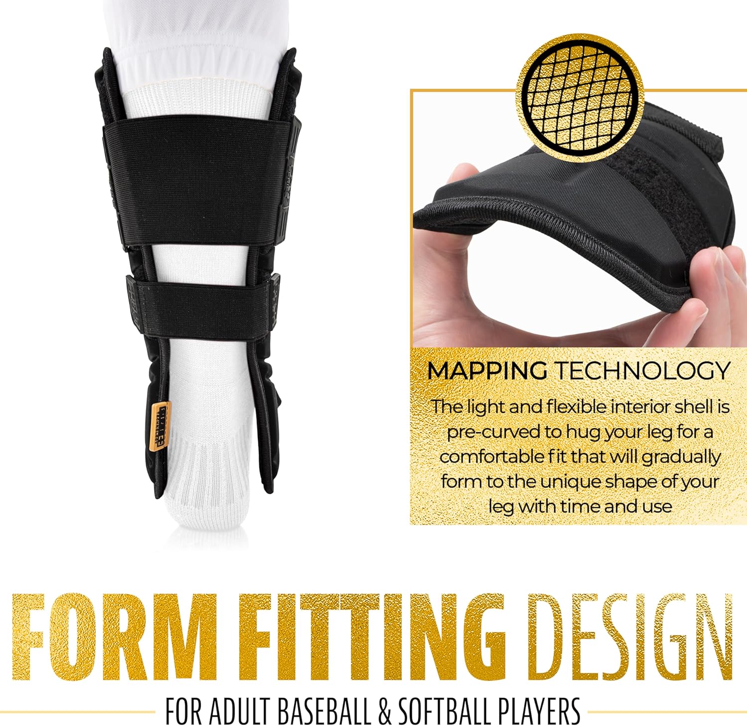 Franklin Sports Baseball + Softball Leg Guard - PRT Series Adult Shin + Foot Batting Shield - Right + Left Hand Hitters